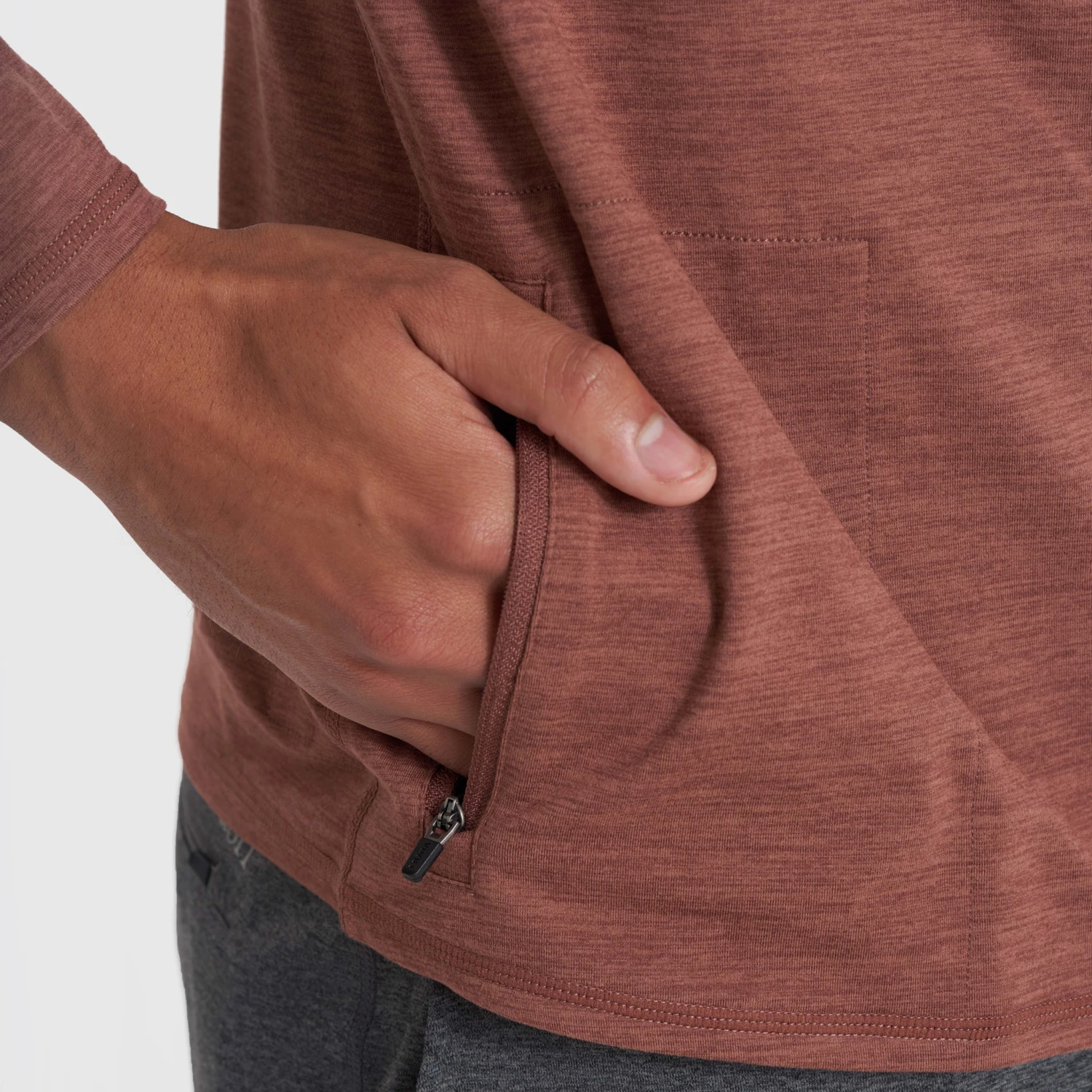 Ease Performance Half Zip | Dark Terracotta Heather 9 Ease Performance Half Zip | Dark Terracotta Heather - Image 7