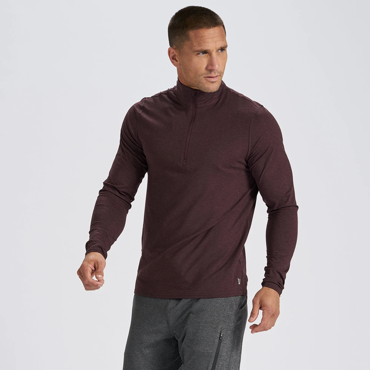 Ease Performance Half Zip | Oxblood Heather 4 Ease Performance Half Zip | Oxblood Heather - Image 2