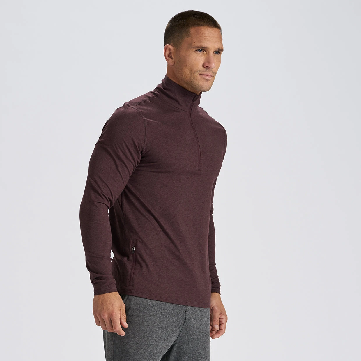 Ease Performance Half Zip | Oxblood Heather 5 Ease Performance Half Zip | Oxblood Heather - Image 3