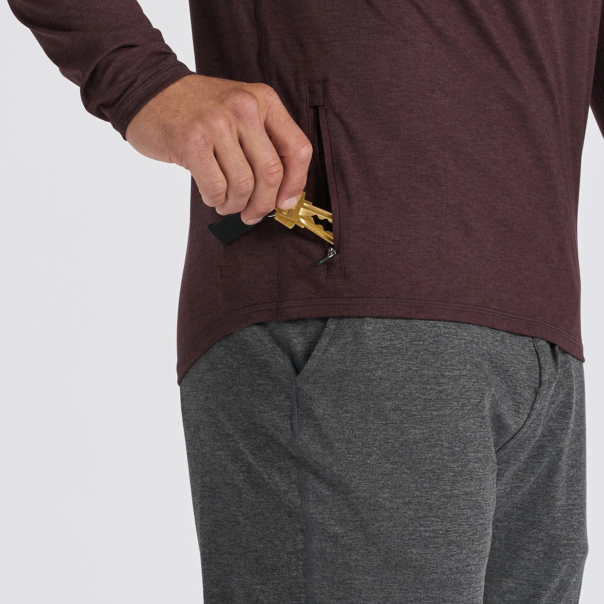 Ease Performance Half Zip | Oxblood Heather 7 Ease Performance Half Zip | Oxblood Heather - Image 5