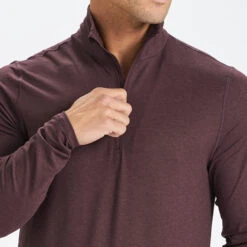 Ease Performance Half Zip | Oxblood Heather 14 Ease Performance Half Zip | Oxblood Heather -TrendSphere V221HOX 5