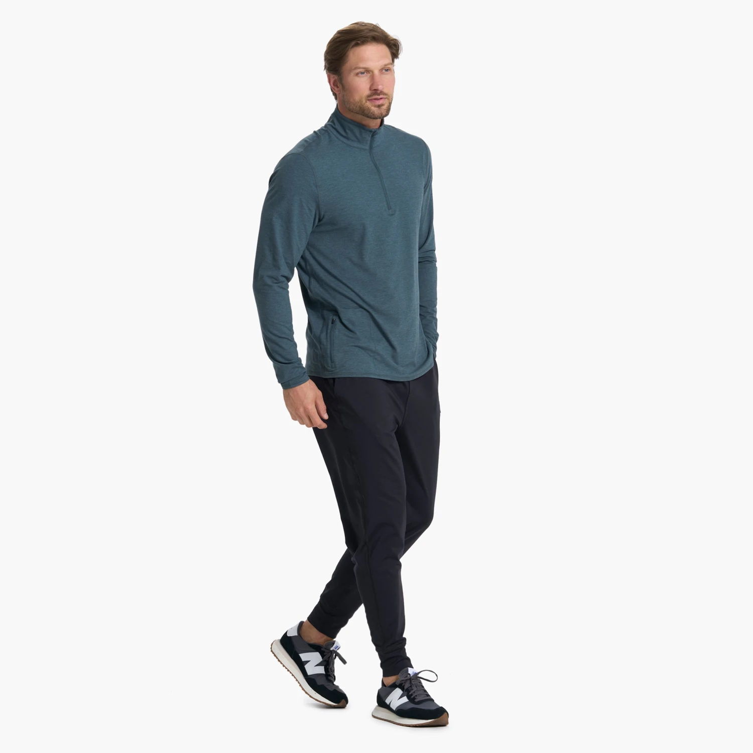 Ease Performance Half Zip | Stone Heather 7 Ease Performance Half Zip | Stone Heather - Image 5