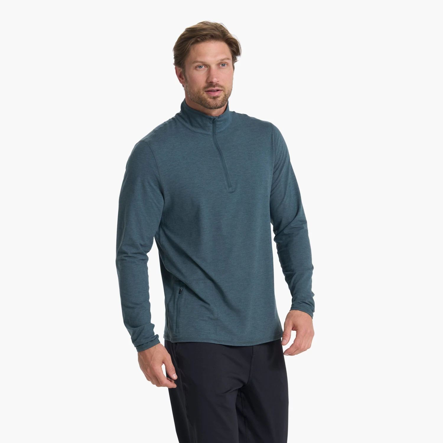 Ease Performance Half Zip | Stone Heather 6 Ease Performance Half Zip | Stone Heather - Image 4
