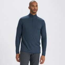 Ease Performance Half Zip | Indigo Heather -TrendSphere V221HTI 2
