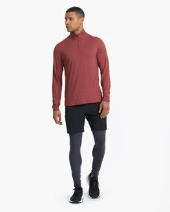Ease Performance Half Zip | Currant Heather -TrendSphere V221HUT 2698