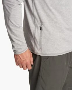 Ease Performance Half Zip | Light Heather Grey -TrendSphere V221LHG FA23 M ECOMM fleece DETAIL 6