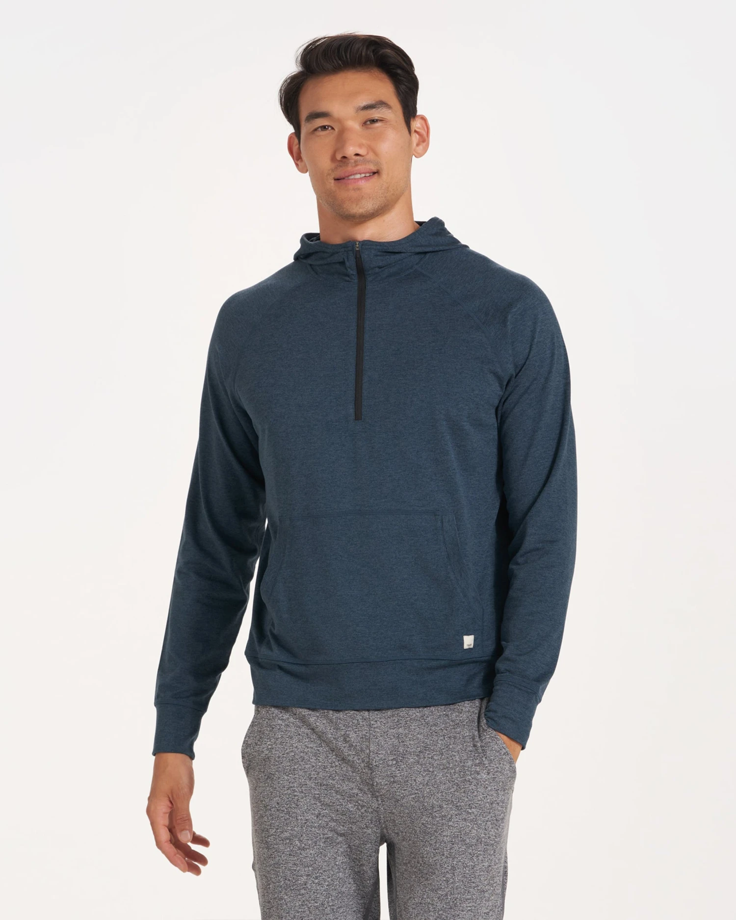 Ponto Performance Half Zip Hoodie | Indigo Heather 4 Ponto Performance Half Zip Hoodie | Indigo Heather - Image 2