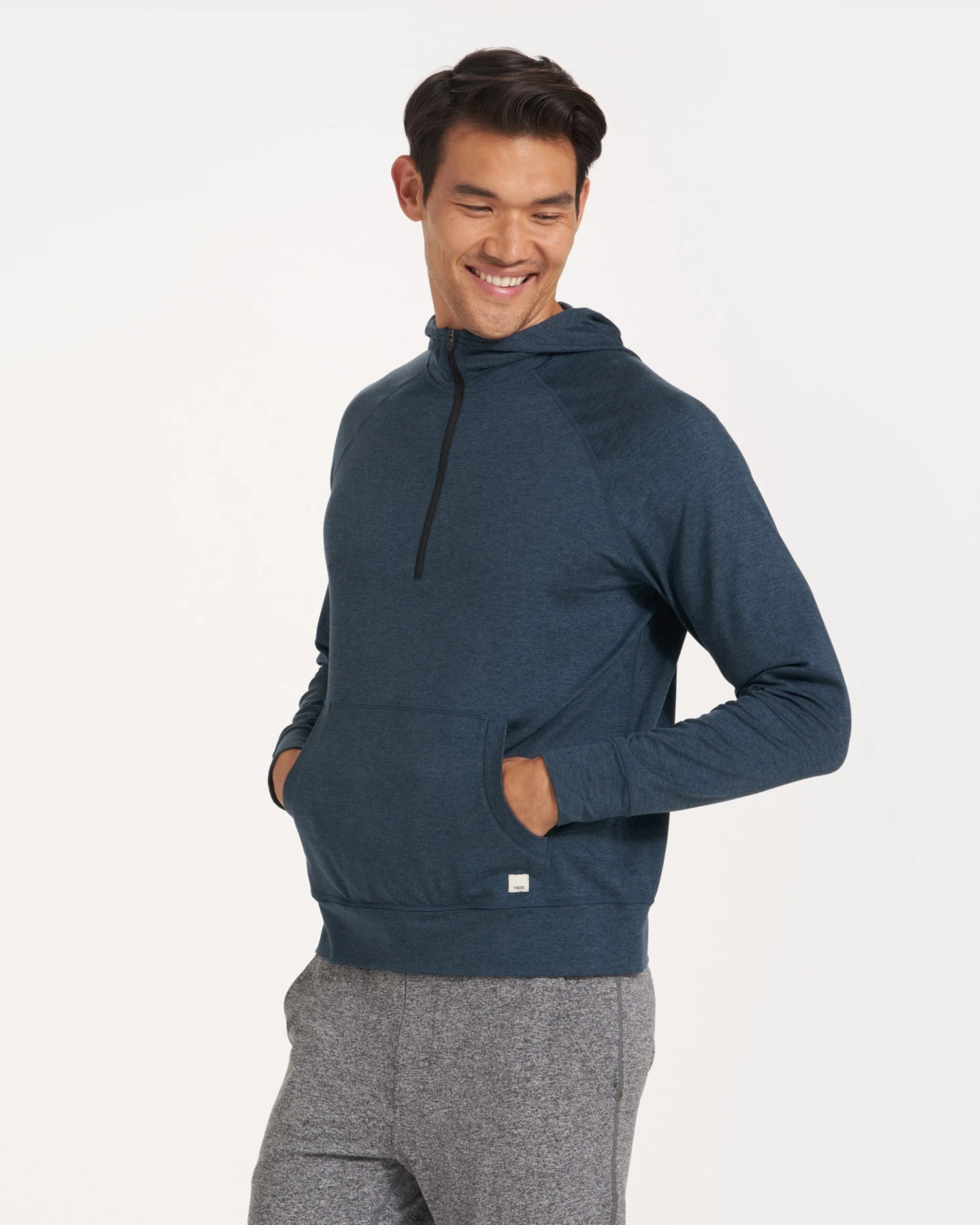 Ponto Performance Half Zip Hoodie | Indigo Heather 5 Ponto Performance Half Zip Hoodie | Indigo Heather - Image 3