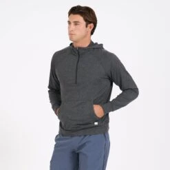 Ponto Performance Half Zip Hoodie | Charcoal Heather 9 Ponto Performance Half Zip Hoodie | Charcoal Heather -TrendSphere V244HCC 2