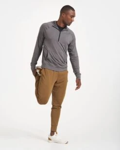 Ponto Performance Half Zip Hoodie | Smoke Heather -TrendSphere V244HSM 2823