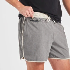 Banks Short 5" | Grey Linen Texture 11 Banks Short 5" | Grey Linen Texture -TrendSphere V366GRL 4