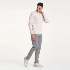 Long-Sleeve Ease Performance Henley | Oyster Heather -TrendSphere V431GLT 0769