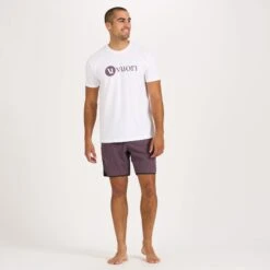 V1 Vuori Wordmark Logo Tee | White / Smoked Plum -TrendSphere V901WSP 4 955321a6 a1bf 40c8 9f36 49c8e45c3d84