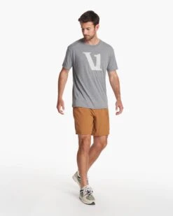 V1 Logo Tee | Heather Grey/White -TrendSphere V925HGW FA23 M ECOMM printables FULL 3