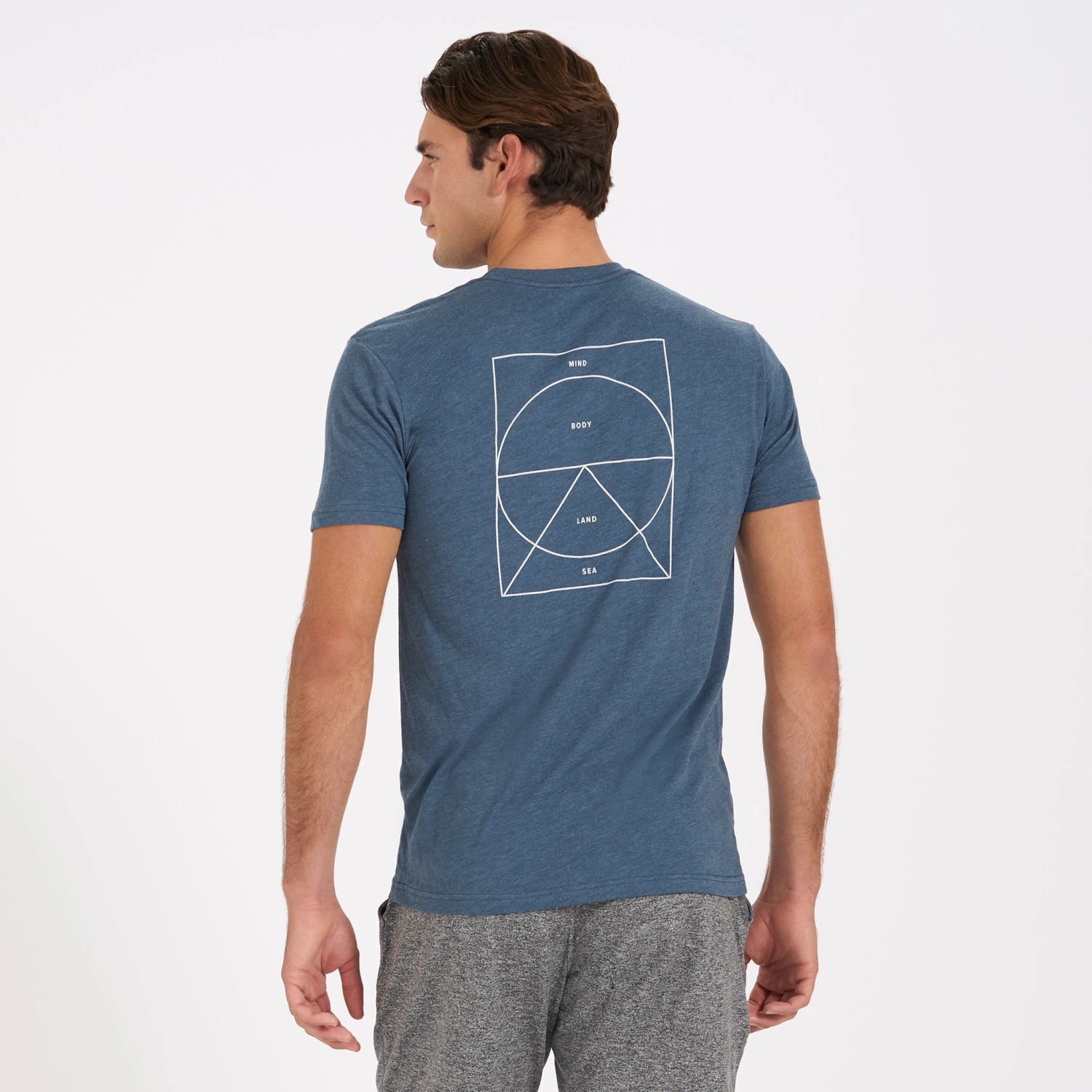 Mind Body Land Sea Tee | Indigo Heather 6 Mind Body Land Sea Tee | Indigo Heather - Image 4