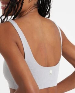 Lux Rib Daily Bra | Pale Grey Heather -TrendSphere VW1002PHG 3371 DETAIL