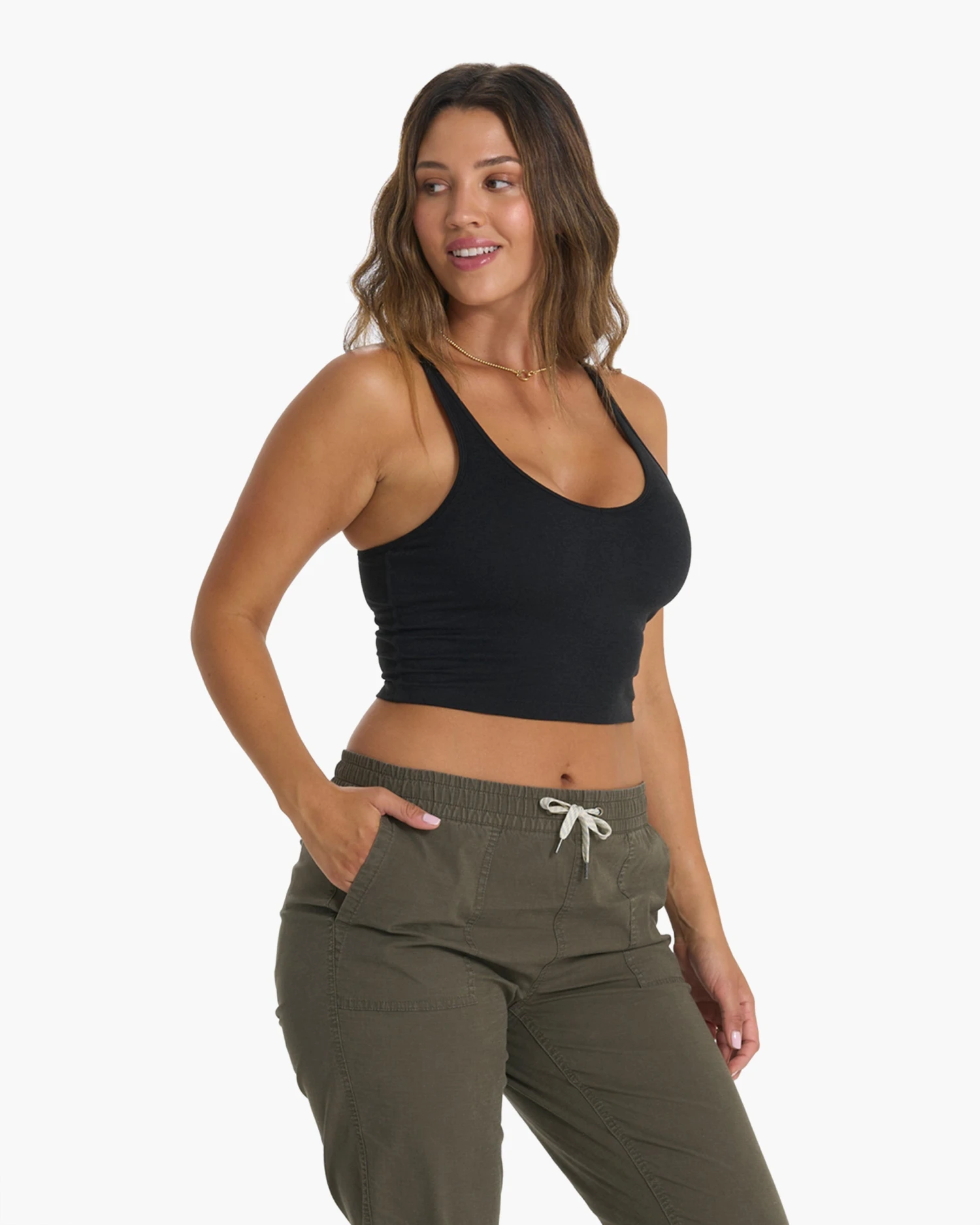 Halo Performance Crop | Black Heather 3 Halo Performance Crop | Black Heather