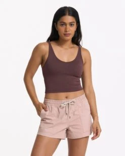 Halo Performance Crop | Chestnut Heather