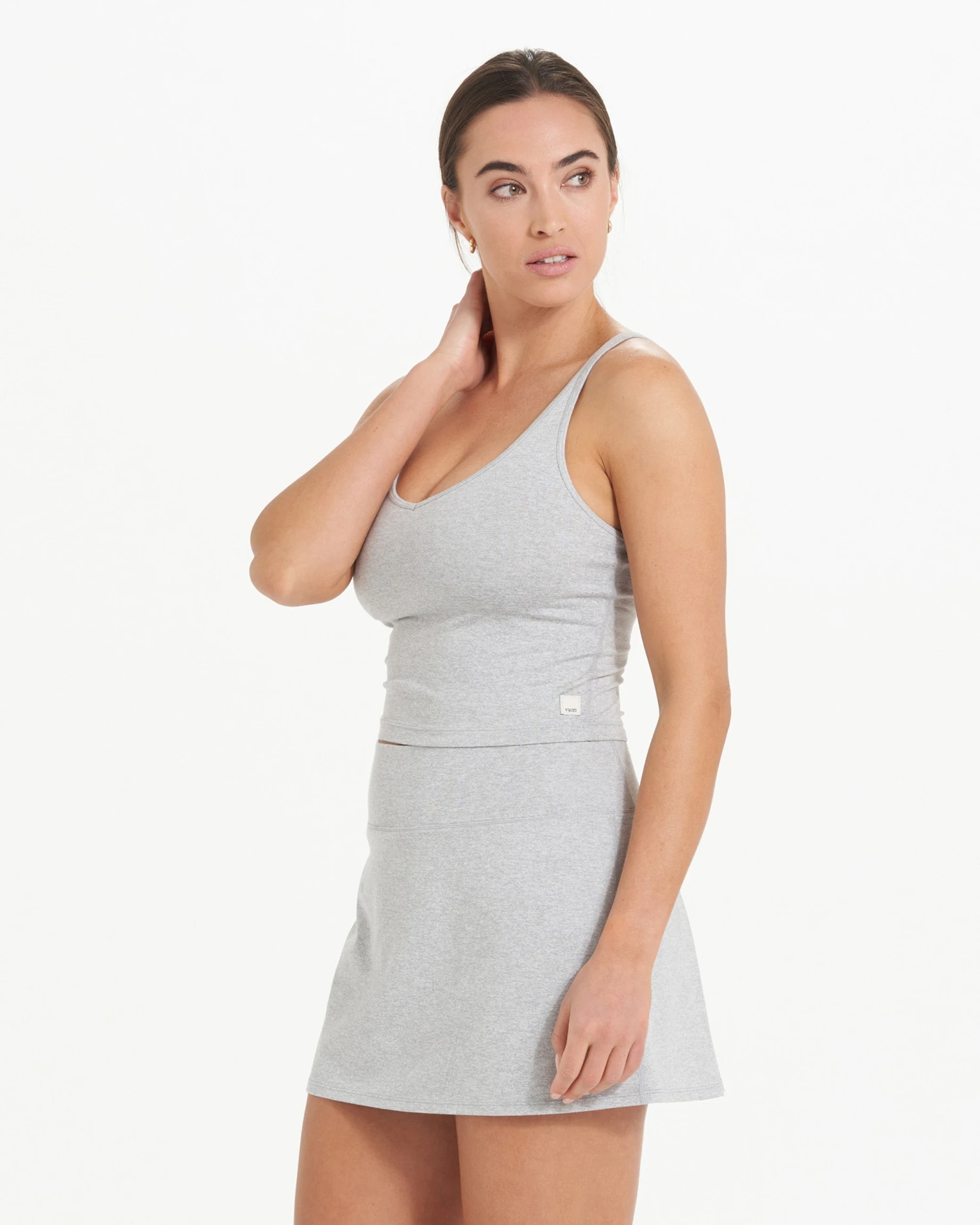 Halo Performance Crop | Pale Grey Heather 4 Halo Performance Crop | Pale Grey Heather - Image 2