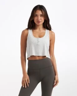 Cove Crop Tank | Light Heather Grey