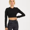 Long-Sleeve Lux Crop Tee | Black 1 Long-Sleeve Lux Crop Tee | Black -TrendSphere VW1021BLK 1 92b671cc d724 4e59 91a5 ae23d6f933af
