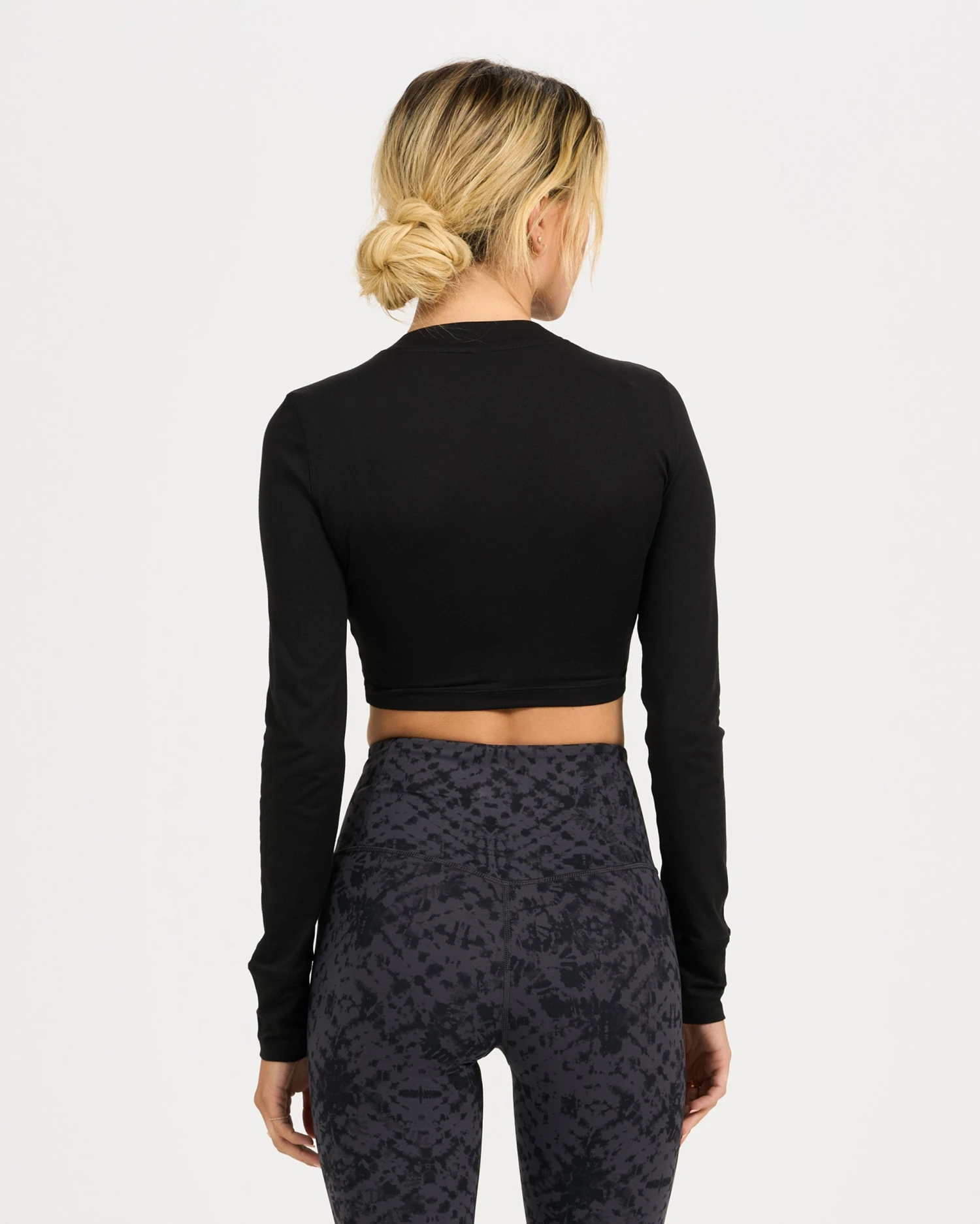 Long-Sleeve Lux Crop Tee | Black 4 Long-Sleeve Lux Crop Tee | Black - Image 2