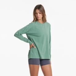 Long-Sleeve Feather Tee | Celadon -TrendSphere VW1028CEL 01716