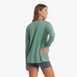 Long-Sleeve Feather Tee | Celadon -TrendSphere VW1028CEL 01734