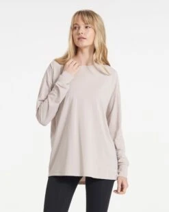 Long-Sleeve Feather Tee | Oyster