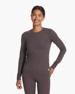 Long Sleeve Lux Crew | Plum Heather