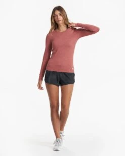Long-Sleeve Lux Crew | Rosewood Heather -TrendSphere VW1038HRO 03061