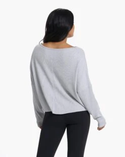 Slouchy Waffle Crew | Light Heather Grey 11 Slouchy Waffle Crew | Light Heather Grey -TrendSphere VW1047LHG 2723
