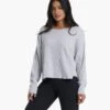 Slouchy Waffle Crew | Light Heather Grey -TrendSphere VW1047LHG 2776