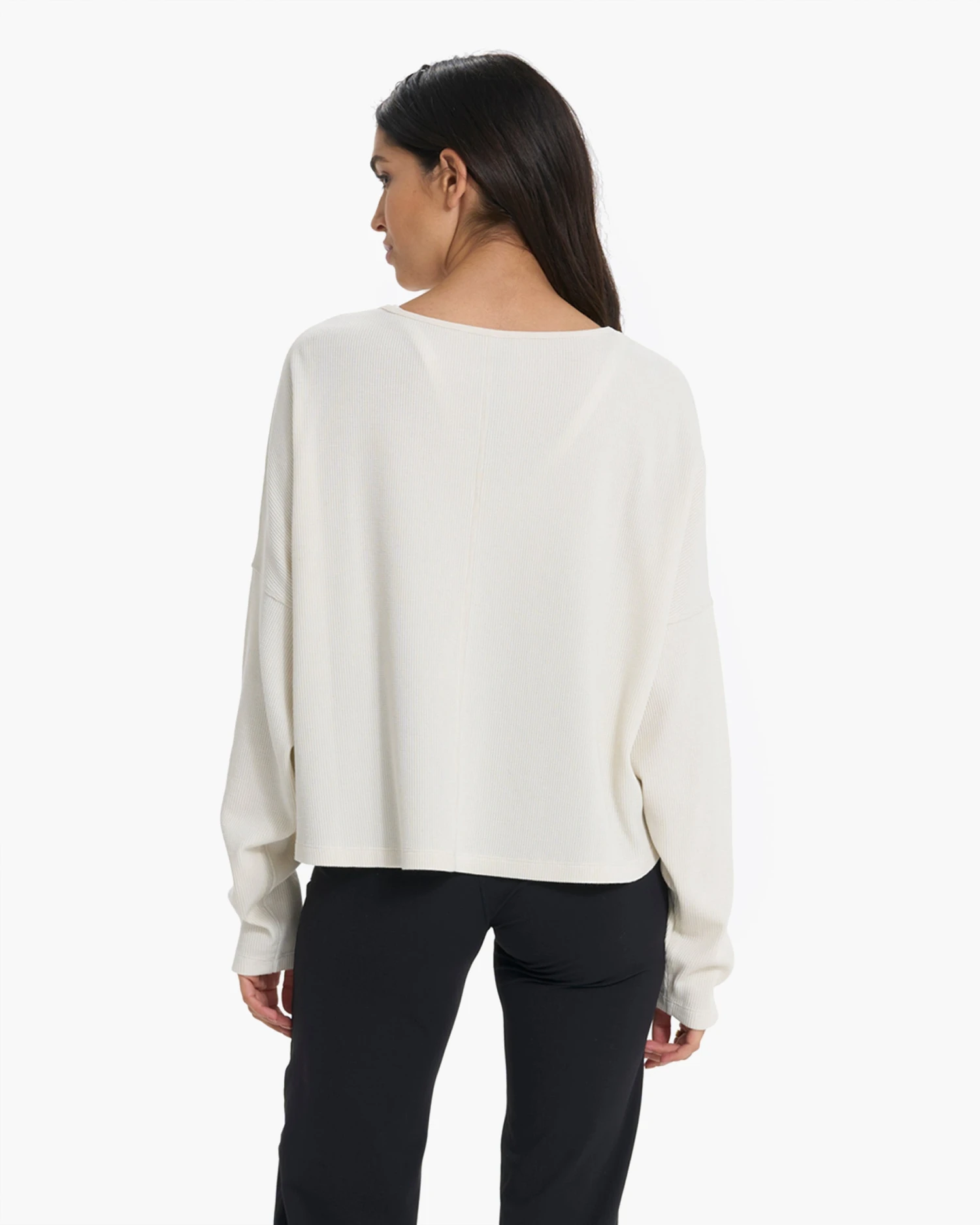 Slouchy Waffle Crew | Natural 5 Slouchy Waffle Crew | Natural - Image 3