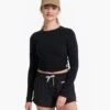 Long-Sleeve Coast Crop Crew | Black 1 Long-Sleeve Coast Crop Crew | Black -TrendSphere VW1084BLK 06925