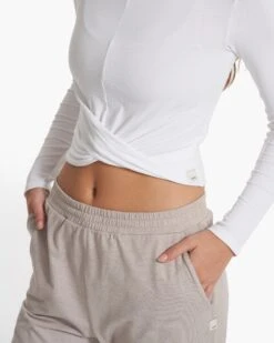 Long Sleeve Cove Twist Tee | White -TrendSphere VW1114WHT SP23 W ECOMM TOPS 2613 FULL 1x1 676aee96 547a 44ca 8006 31875cac1f7d