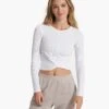 Long Sleeve Cove Twist Tee | White -TrendSphere VW1114WHT SP23 W ECOMM TOPS 2623 1x1 53d48e54 b37e 4622 8a71 d7064420f5e5