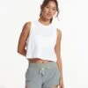 Feather Crop Tank | White -TrendSphere VW1119WHT FA23 W ECOMM TOPS FRONT TOPS 11
