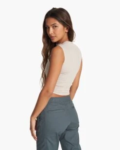 Westerlies Mock Tank | Suede -TrendSphere VW1146SUE FA23 W ECOMM TOPS BACK TOPS 7