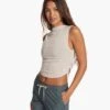 Westerlies Mock Tank | Suede -TrendSphere VW1146SUE FA23 W ECOMM TOPS FRONT TOPS 4