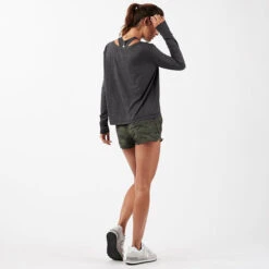 Lux Performance Long Sleeve Tee | Charcoal Heather -TrendSphere VW120HCC 3