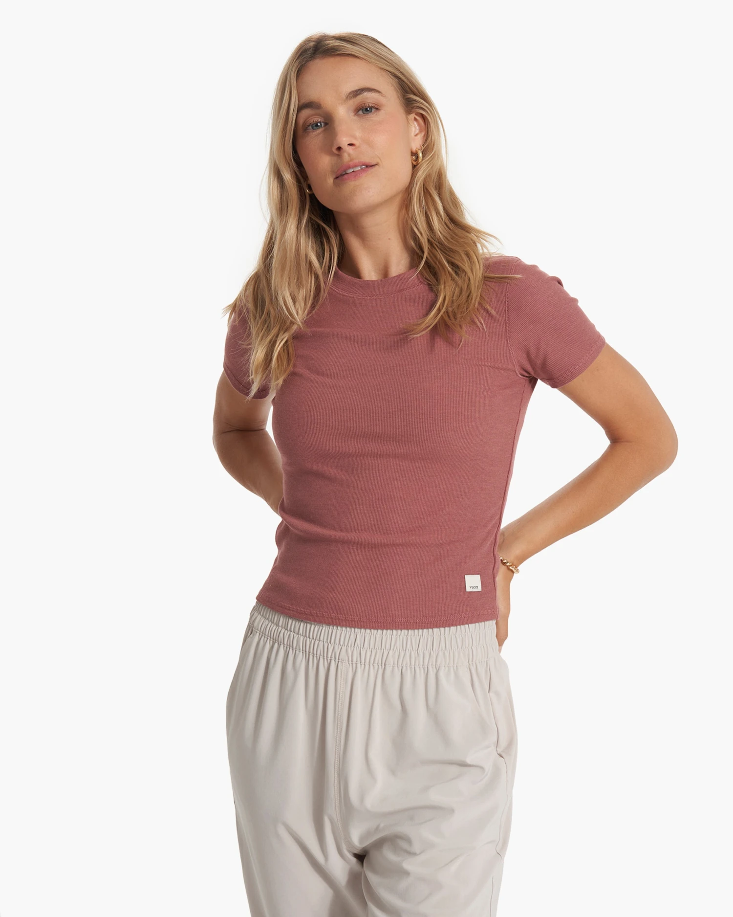 Pose Fitted Tee | Rosewood Heather 3 Pose Fitted Tee | Rosewood Heather