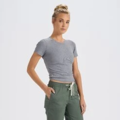 Pose Fitted Tee | Medium Heather Grey 16 Pose Fitted Tee | Medium Heather Grey -TrendSphere VW169MHG 2