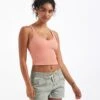 Rib Crop Tank | Light Cinnamon -TrendSphere VW189LIC 9798
