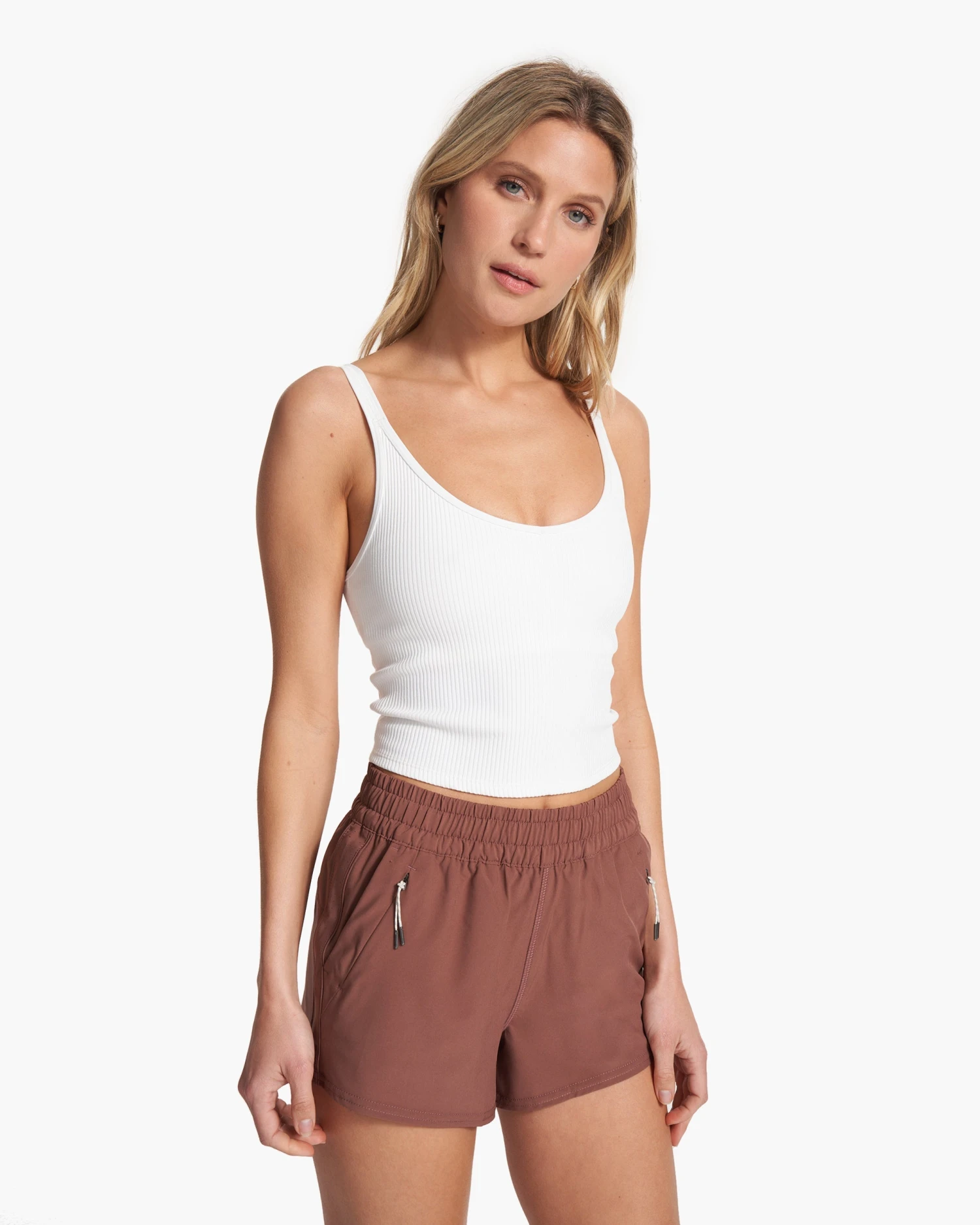 Rib Crop Tank | White 4 Rib Crop Tank | White - Image 2