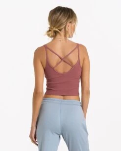 Rib Crop Tank | Rosewood 9 Rib Crop Tank | Rosewood -TrendSphere VW198RSD 03274