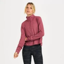 Crescent Half Zip | Desert Rose Heather
