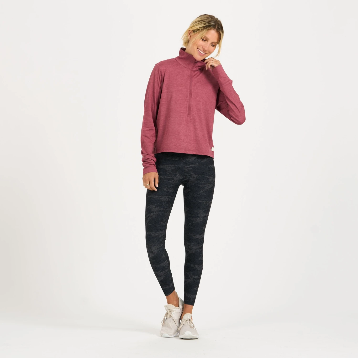 Crescent Half Zip | Desert Rose Heather 5 Crescent Half Zip | Desert Rose Heather - Image 3