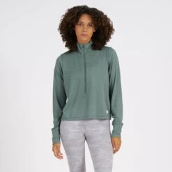 Crescent Half Zip | Kelp Heather
