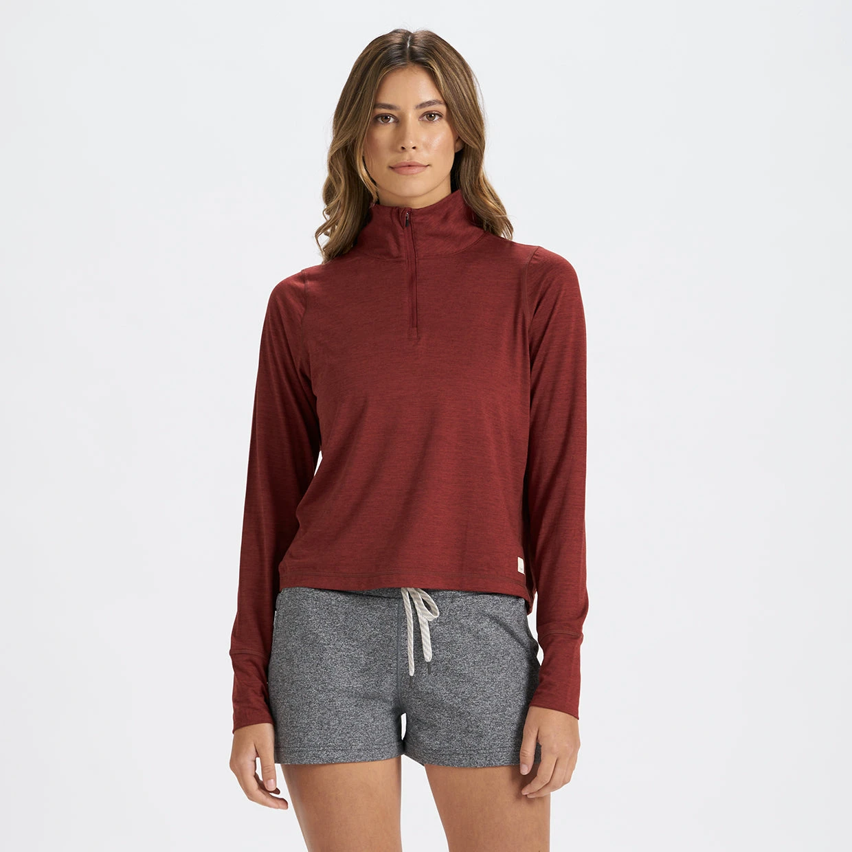 Crescent Half Zip | Spice Heather 3 Crescent Half Zip | Spice Heather